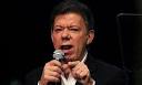 Juan Manuel Santos delivers his victory speech after winning the Colombian ...