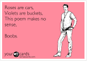 Roses are cars, Violets are buckets, This poem makes no sense