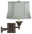 Traditional Spa Blue Shade Bronze Plug-In Swing Arm Wall Lamp ...
