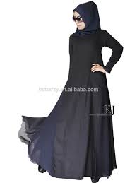 Kj-20150309 Black Linen Material Islamic Umbrella Skirts Abayas ...