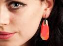Yuko Fujita. Oxidised sterling silver, wood, red and pink paint - YF_earrings_paint_model_product-large