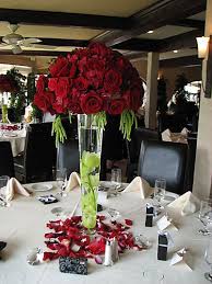 red rose wedding centerpieces