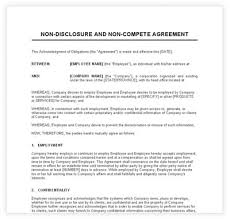 non compete agreement sample