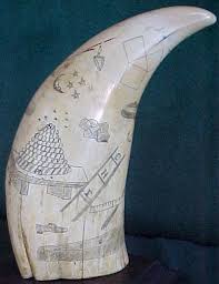 whales tooth scrimshaw c1840