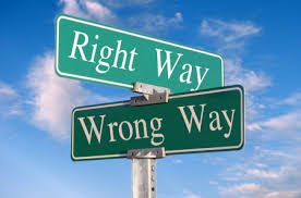 Right way or wrong way sign