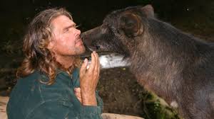 Photo: Shaun Ellis with wolf