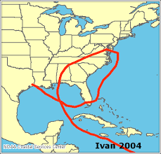 path of Hurricane Ivan in