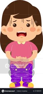 Little girl diarrhea|Child with stomach pains. Little girl sitting...のイラスト素材 [43499436] - PIXTA