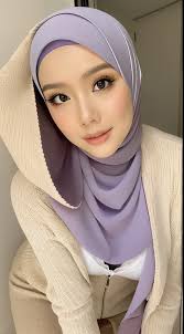 Hijab downblows|ヒジャブを被った女性がベッドに座っている - SeaArt AI