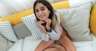 Cute petite brunette in black lingerie gets anal fucked on the couch jpg x Cute petite brunette