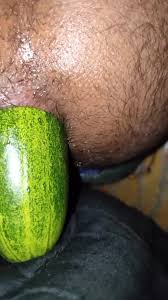 Giant cucumber anal fucked to orgasm gif x Cucumber in ass