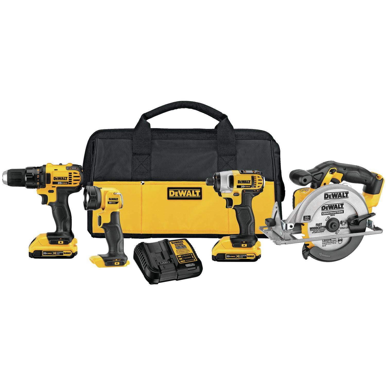 Dewalt Max Lithium-ion Cordless Combo Kit - 4 Tool, 20V