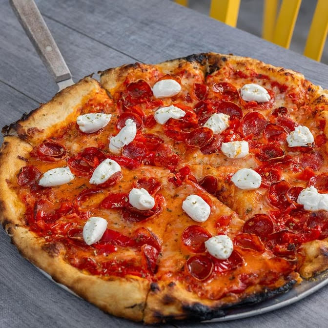 Ghost Box Pizza by Stem Ciders by null