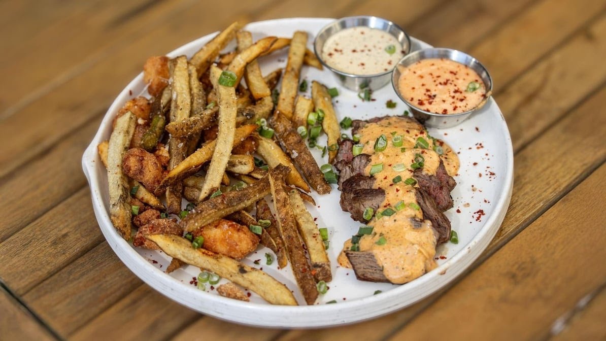 86 Forks Bar + Table by null