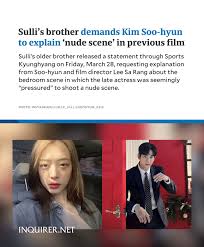 sulli fake nude|Late f(x) Sulli's brother calls out Kim Soo Hyun's press conference and  claims their mother was threatened | allkpop