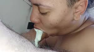 Submissive brunette gives a sloppy blowjob and getting face fucked receives oral creampie jpg x Creampie blowjob