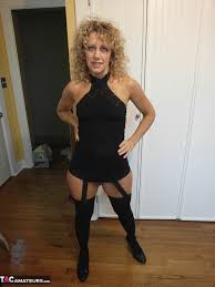 Blonde milf in a sexy black dress jpg x Milf black dress