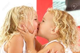 two little girls kissing|Two Little Girls Kissing Surprised Little Stock Photo 82179667 |  Shutterstock