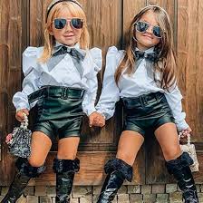 Leather outfit young girls|
