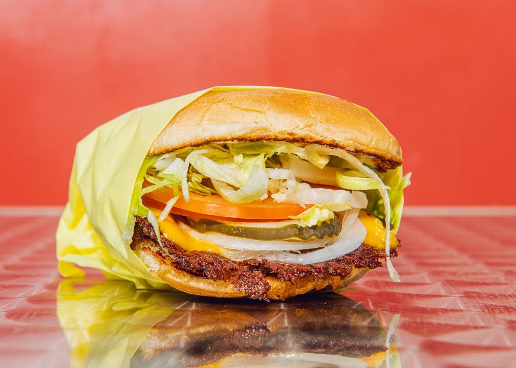 Yellow Paper Burger by null