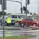 Cars collide in wet weather as rain continues to fall 