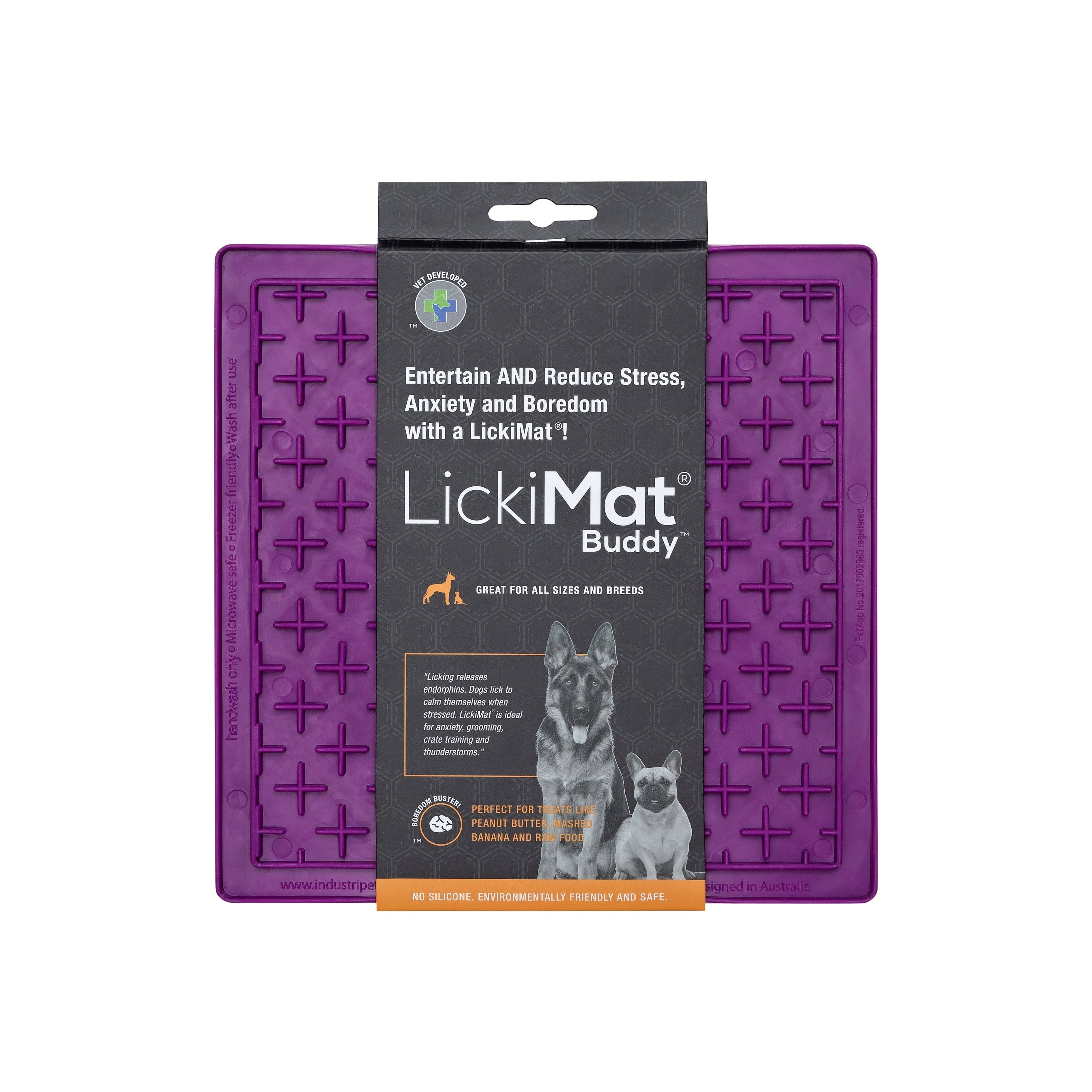 LickiMat Classic Buddy, Cat Slow Feeder Lick Mat, Boredom Anxiety Reducer;  Perfect for Food, Treats, Yogurt, or Peanut Butter. Fun Alternative to a