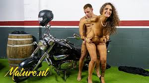 Biker milf gets a discount sucking off the store manager in a wild orgy jpg x Biker milf