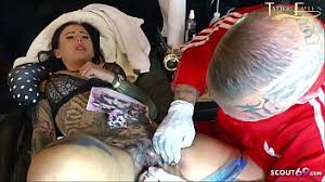 Sexy brunette with a tattooed pussy gets fucked a big dick jpg x Pussy tattoo