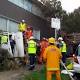 Man free after truck ploughs into building in Lorne trapping him for more than three hours 