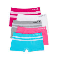 playground panties|Amazon | Reebok Girls' Underwear - Long Leg Seamless Playground Shorts (4  Pack), Size Large, Print/Grey/Pink/Black | ショーツ 通販