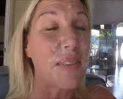 Facial for the milf cumshot all over her face gif x Cum on milf face