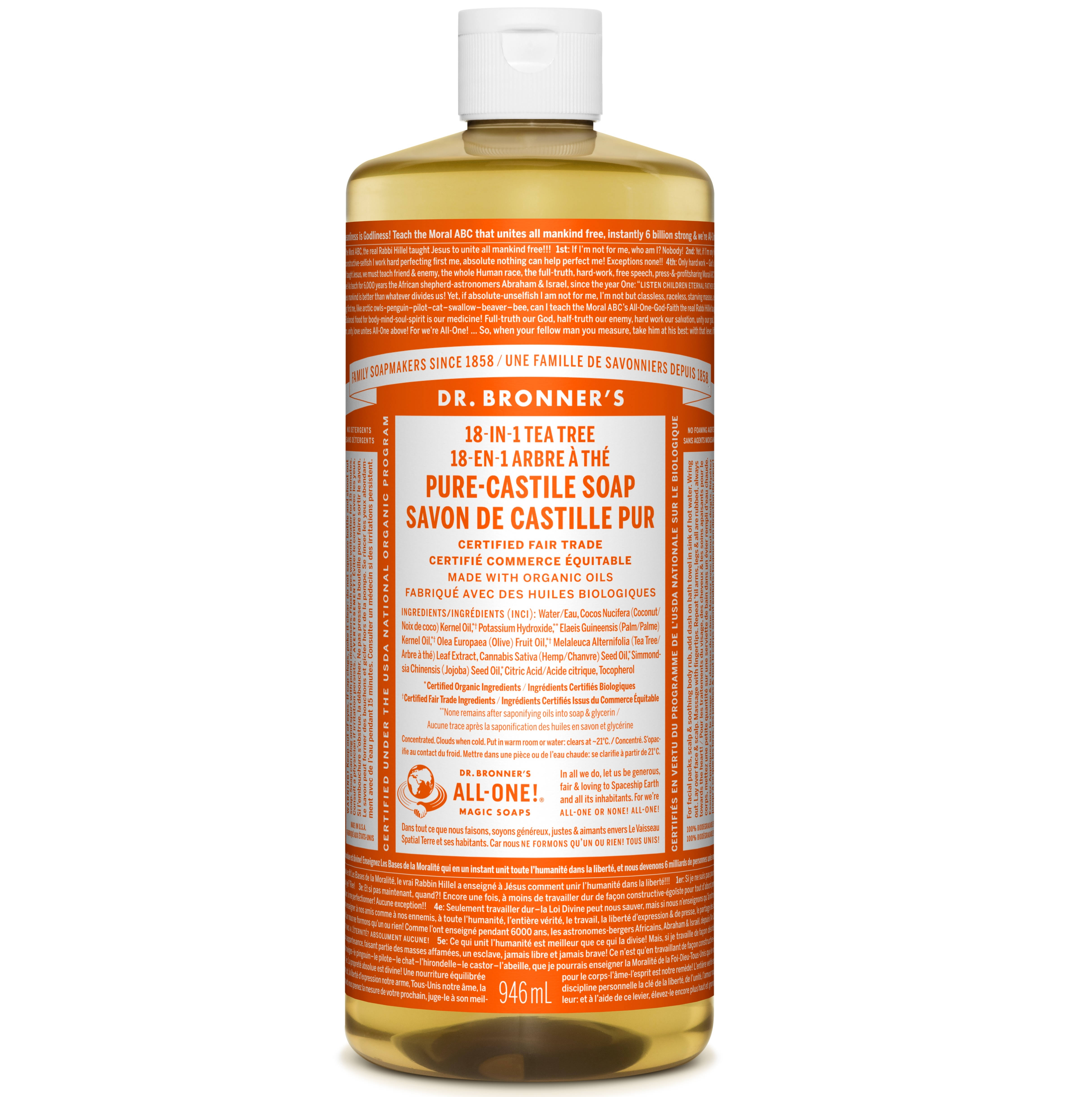 Dr. Bronner's Magic Soaps 18-in-1 Hemp Pure-Castile Soap - Tea Tree