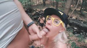 Blonde in black bikini sucks and fucks in public park jpg x Public sex at the park