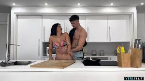 Blonde cougar is havign sex with her lover in the kitchen jpg x Sex in kitchen