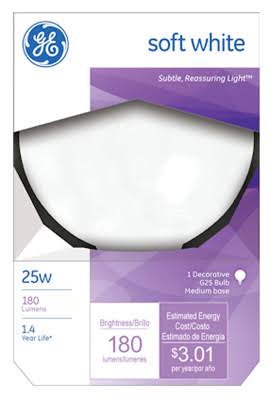 Ge Lighting Light Bulb - Soft White, 25W, 180 Lumens