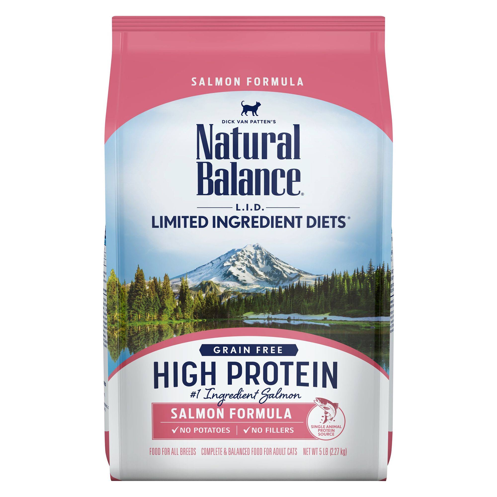 Natural Balance L.I.D. Limited Ingredient Diets High Protein Dry Cat Food, Salmon Formula, 5 Pounds, Grain Free