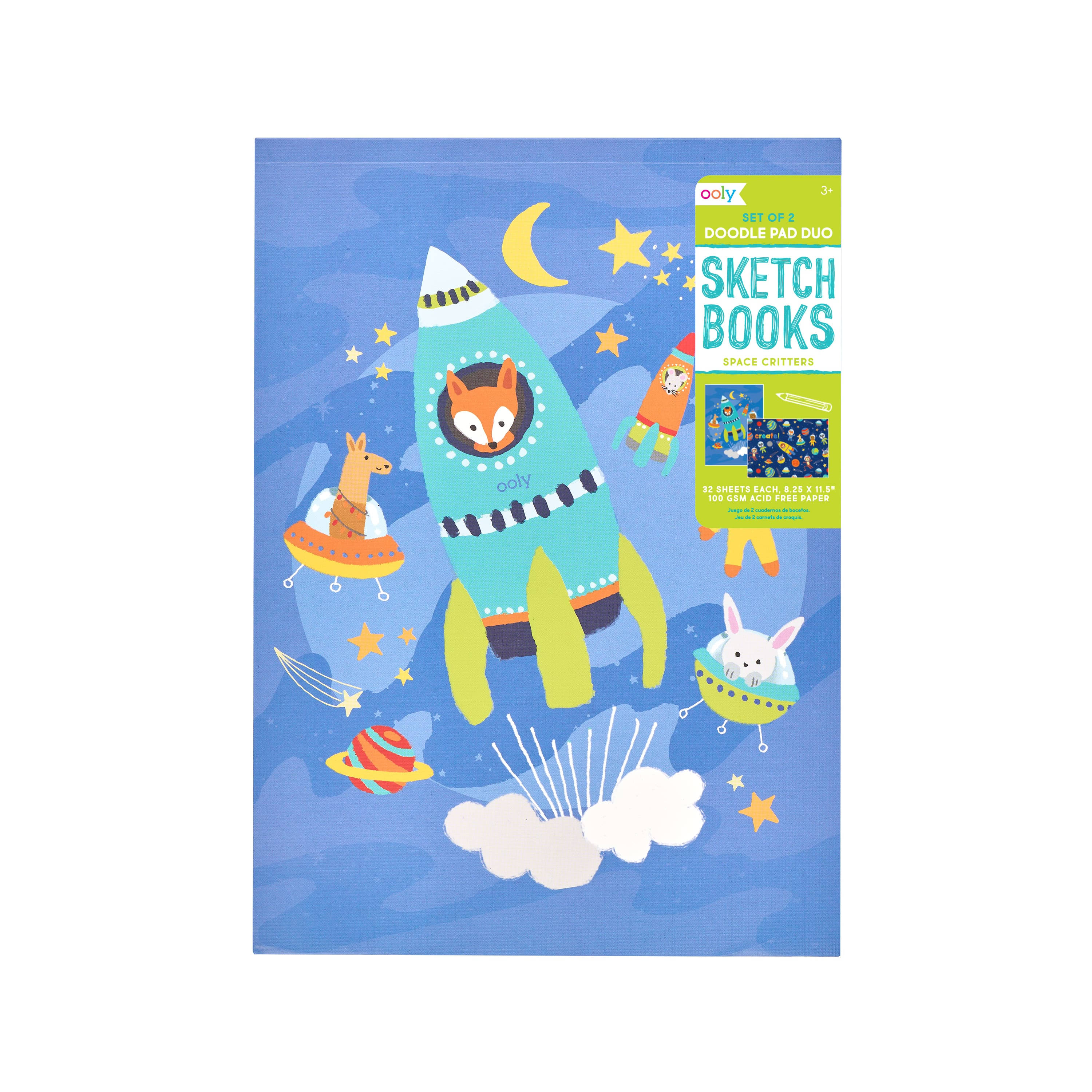 Ooly Doodle Pad Duo Sketchbooks: Space Critters - Set of 2