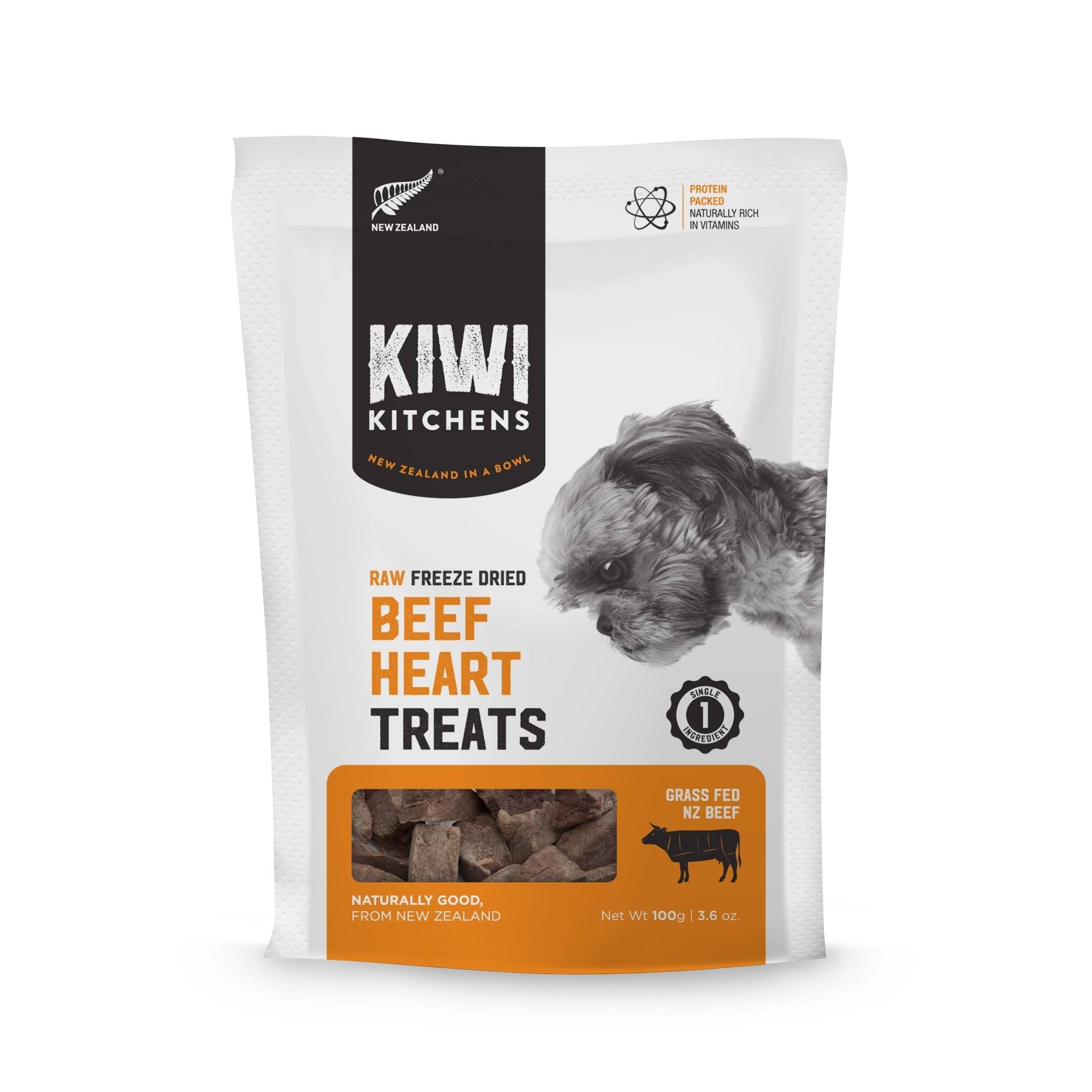 Kiwi Kitchens Raw Freeze Dried Beef Heart Dog Treats - 3.6oz