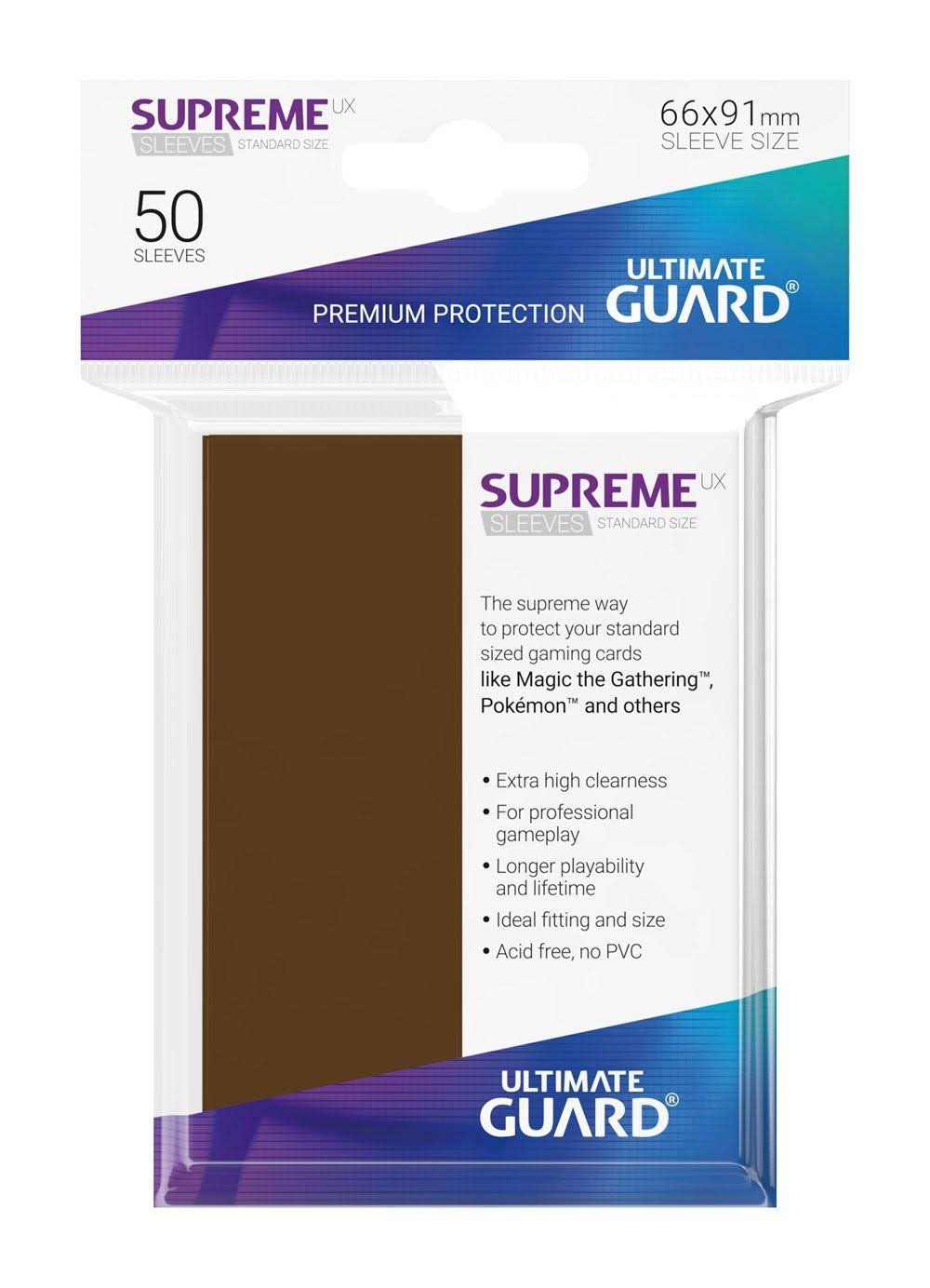 Ultimate Guard Supreme UX Sleeves Standard Size Brown 50 Ct.