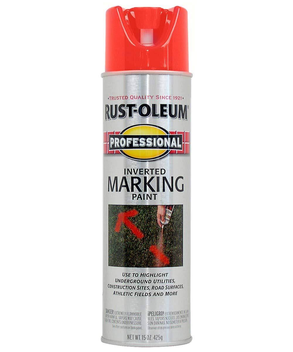 Rust-Oleum Professional Inverted Marking Spray Paint - Fluorescent Red-Orange, 15oz