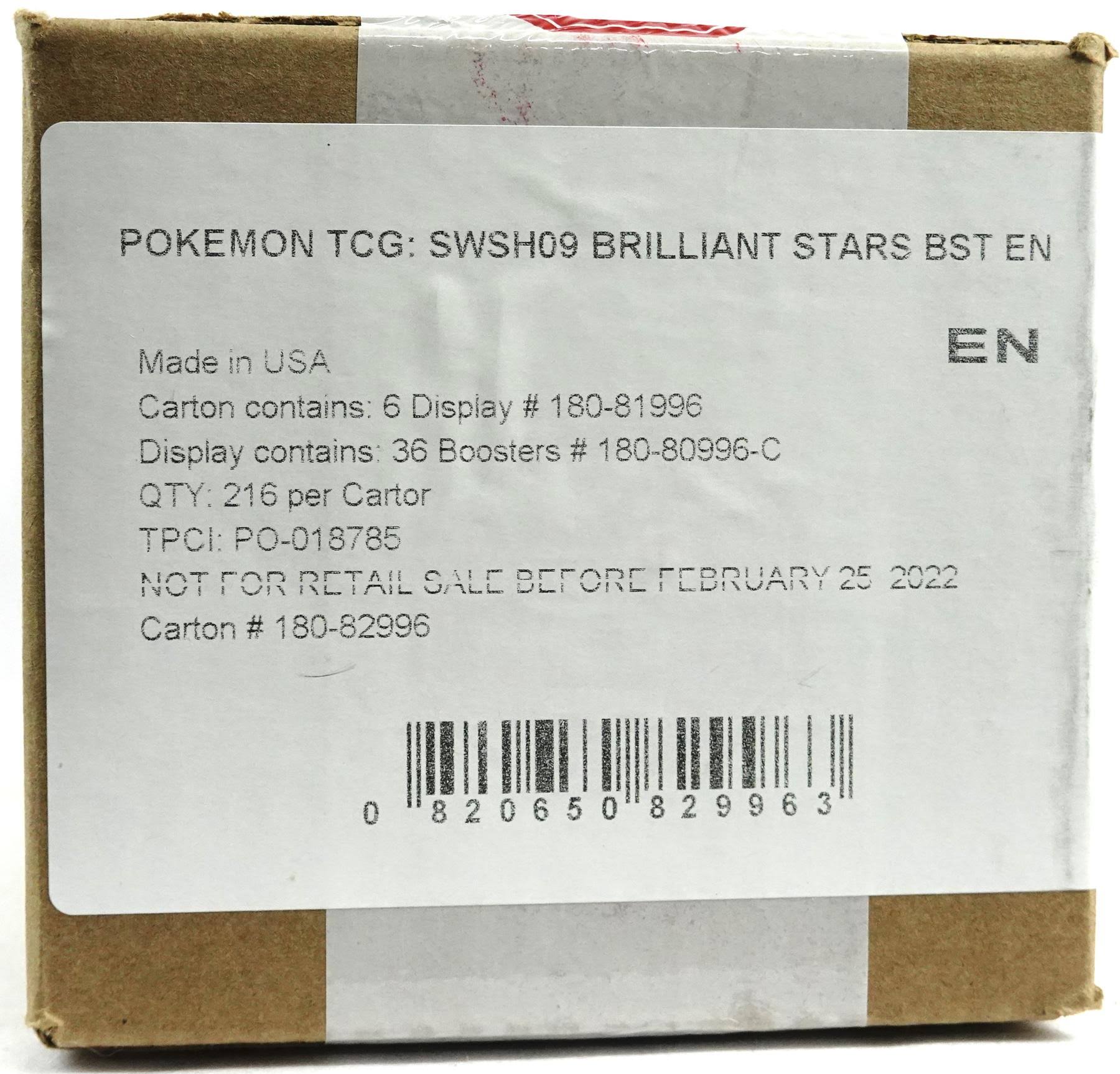 Pokemon TCG: Brilliant Stars - 6 x Booster Boxes (1 Case)