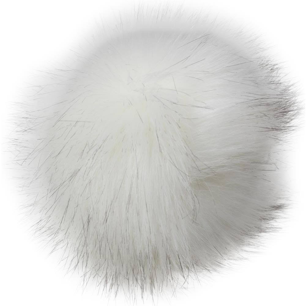 Faux Fur Pom with Loop - White/Black - AfterPay & zipPay Available