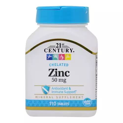 21st Century Chelated Zinc Supplement - 50mg, 110tabs