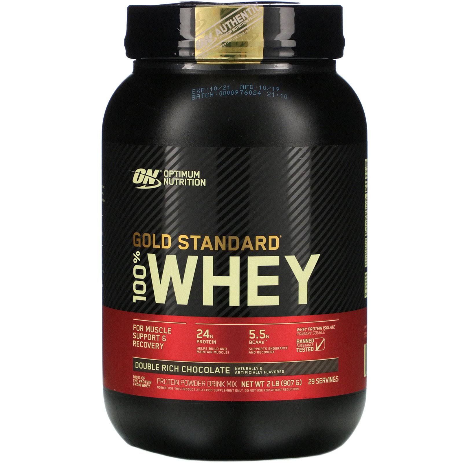 Optimum Nutrition Gold Standard Whey Supplement - Double Rich Chocolate, 908g