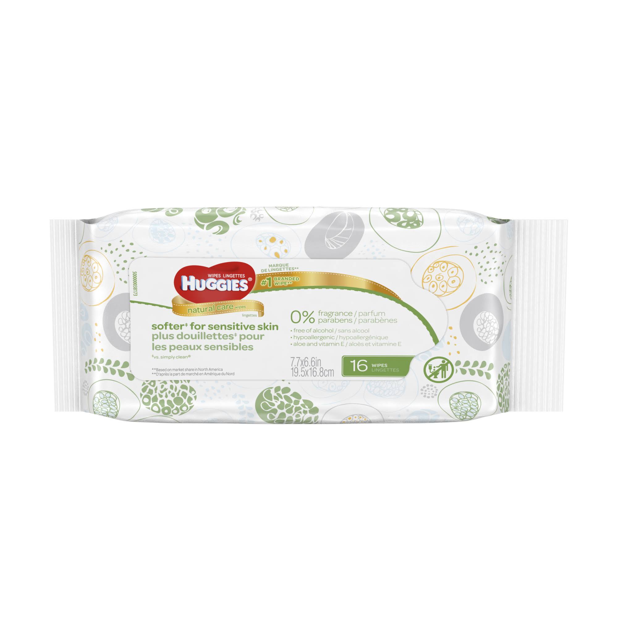 Huggies Natural Care Baby Wipes - Unscented, 16 Sheets