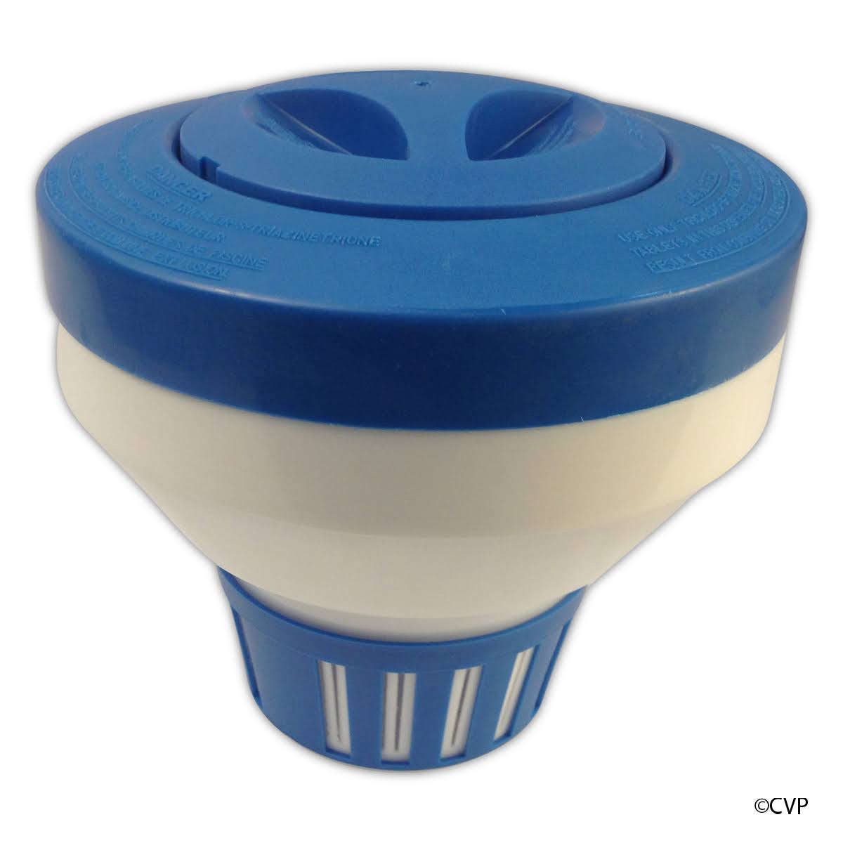 Pool Style Chemical Dispenser for Tablets - Blue and White, 3"