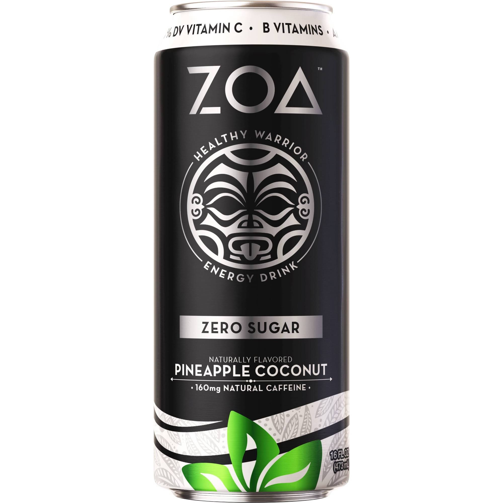 Zoa Energy Drink, Zero Sugar, Pineapple Coconut - 16 fl oz