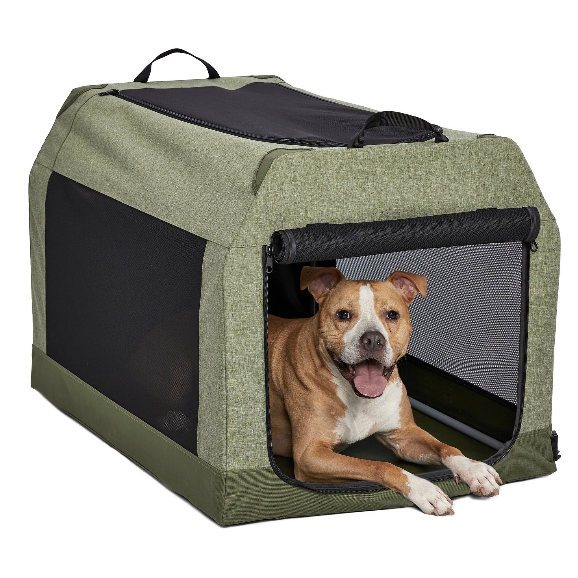 Midwest Canine Camper Dog Tent Crate, Green, Intermediate