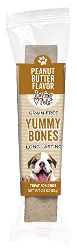 Loving Pets Peanut Butter Yummy Bone Singles for Dogs, Pack of 15 Indi