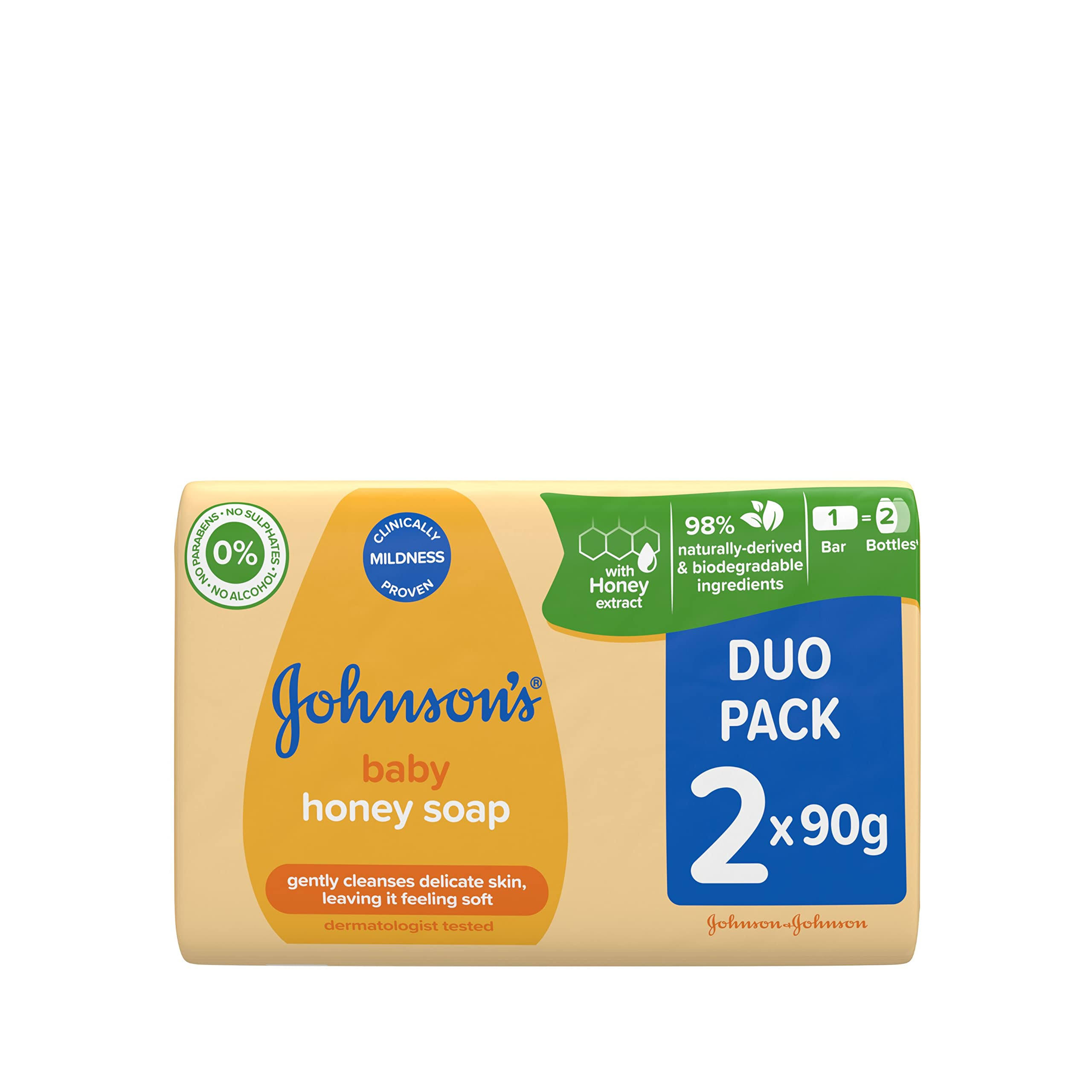 Johnson's Baby Honey Soap Duo Pack 2 x 90g, Yellow